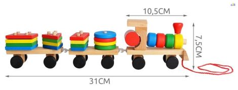 Fa vonat forma válogató fa készségfejlesztő játék 